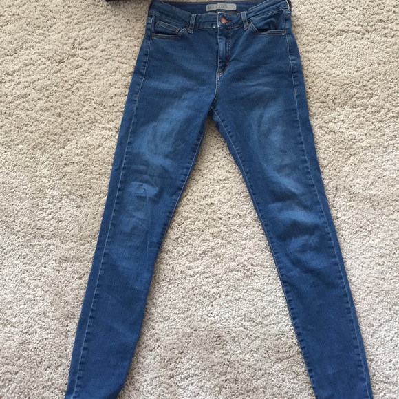 dark blue moto jeans